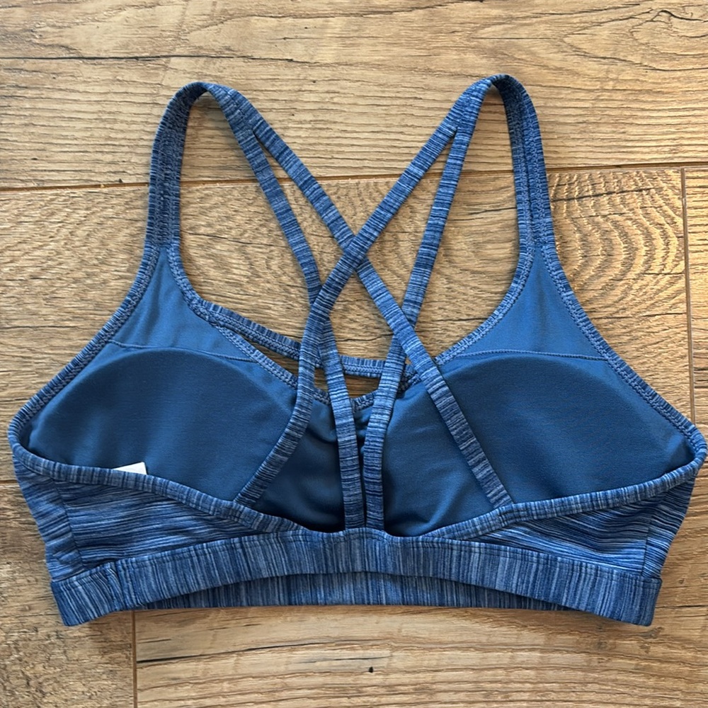 ZYIA Active Heather Blue Strappy Sports Bra, Size XS - Picture 2 of 4